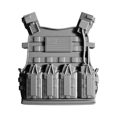 Armored Vest With U.S. Flag STL file for digital crafting, LightBurn and Vectric ready