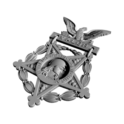 Army Medal of Honor detail view, ready for 3D printing and CNC routing