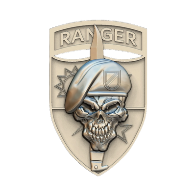 Army Ranger Skull STL file for digital crafting, LightBurn and Vectric ready