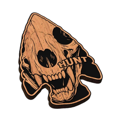 Arrowhead Black Bear Skull SVG file for laser cutting and CNC routing, LightBurn and Vectric ready
