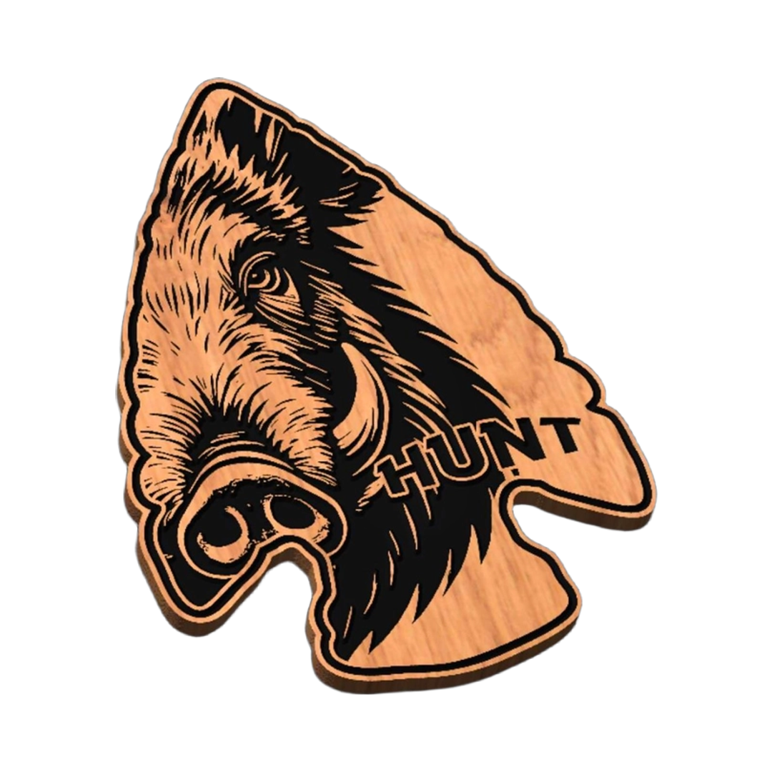 Hunting Arrowhead Wild Boar SVG file for laser cutting and CNC routing, LightBurn and Vectric ready