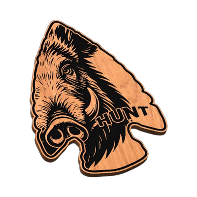 Hunting Arrowhead Wild Boar SVG file for laser cutting and CNC routing, LightBurn and Vectric ready