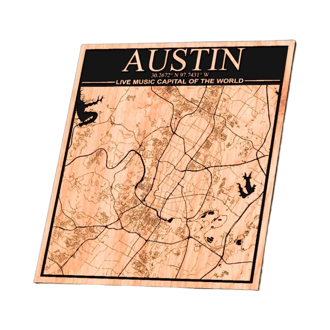 Austin, Texas City Map design preview, us states