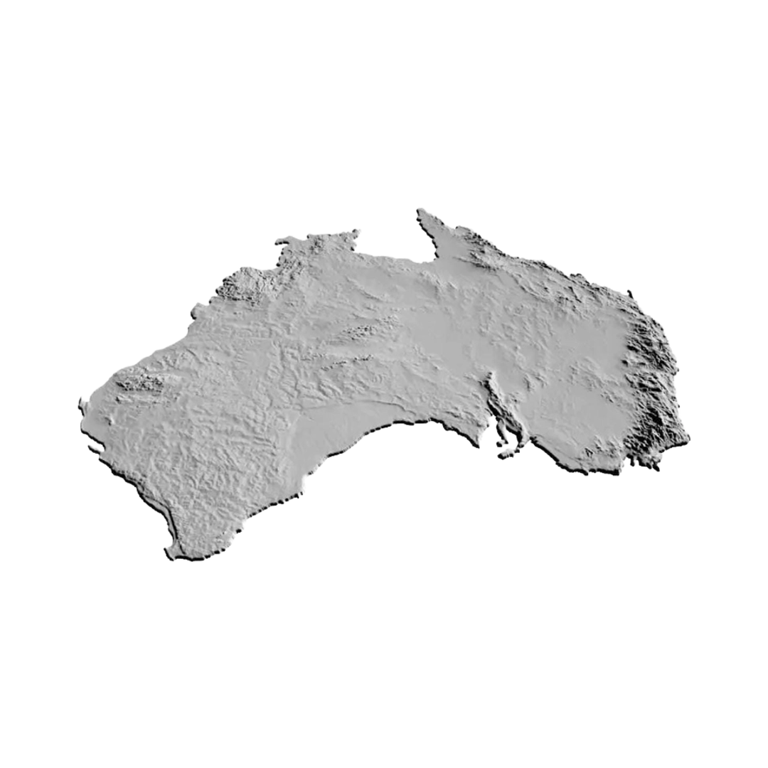 Australia Terrain Map design preview, countries & world