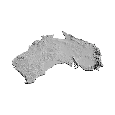 Australia Terrain Map design preview, countries & world