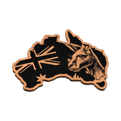 Australian Flag Kangaroo SVG file for laser cutting and CNC routing, LightBurn and Vectric ready