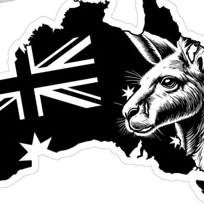 Australian Flag Kangaroo detail view, ready for laser cutting and CNC routing