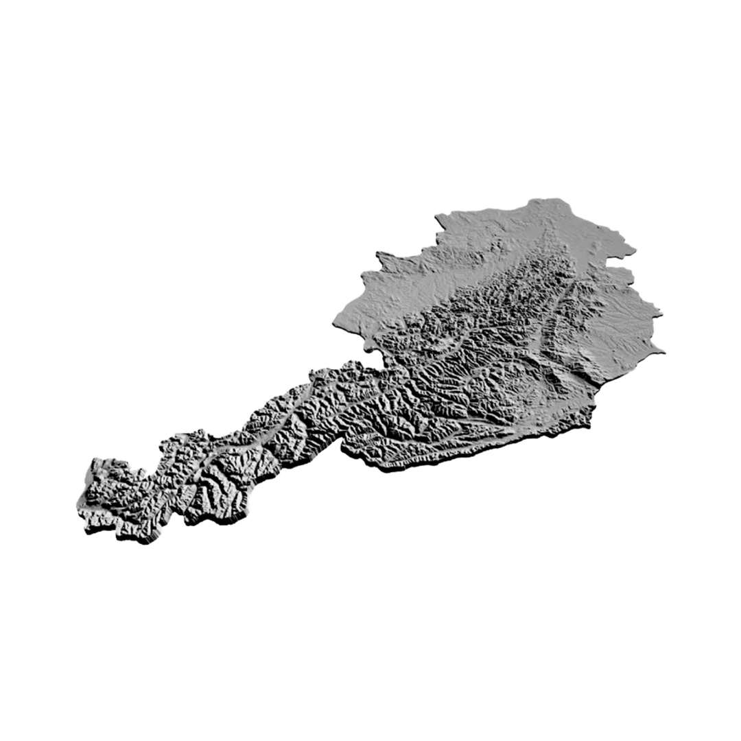 Austria Terrain Map design preview, countries & world