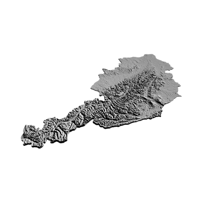 Austria Terrain Map design preview, countries & world