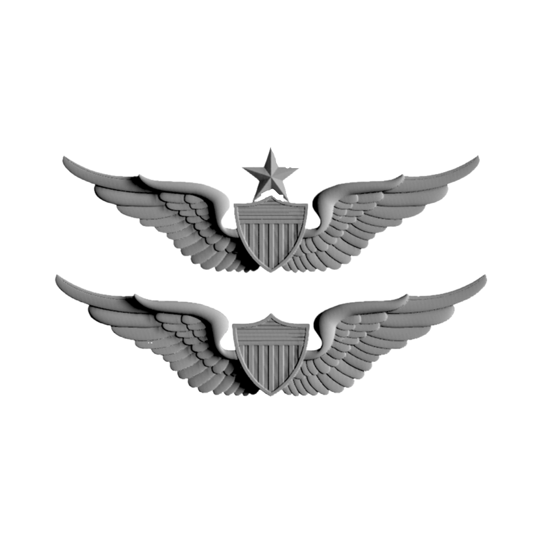 Aviation Wings Badges STL file for 3D printing and CNC routing, LightBurn and Vectric ready
