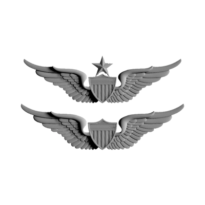 Aviation Wings Badges STL file for 3D printing and CNC routing, LightBurn and Vectric ready