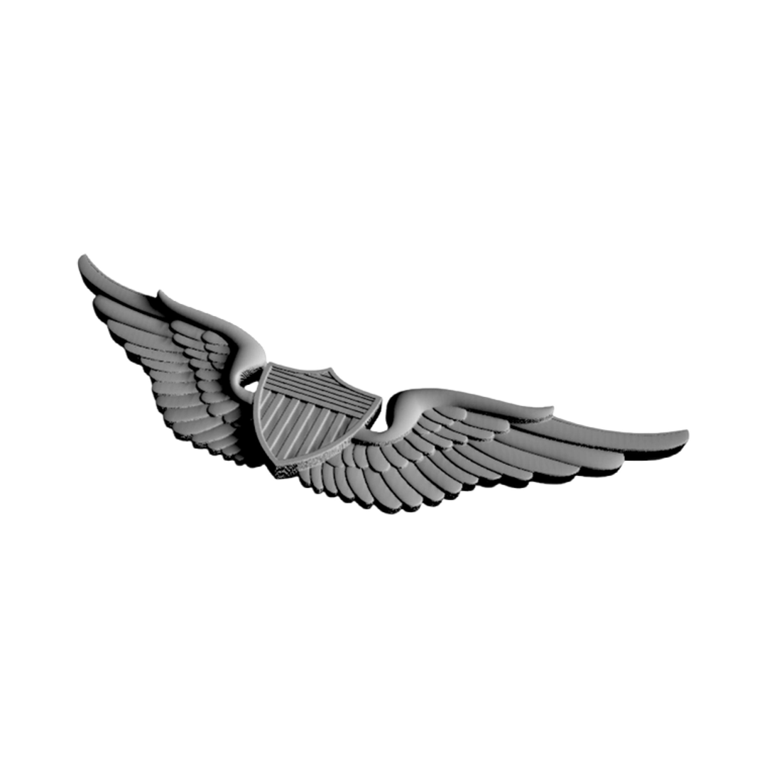 Aviation Wings Badges detail view, ready for 3D printing and CNC routing