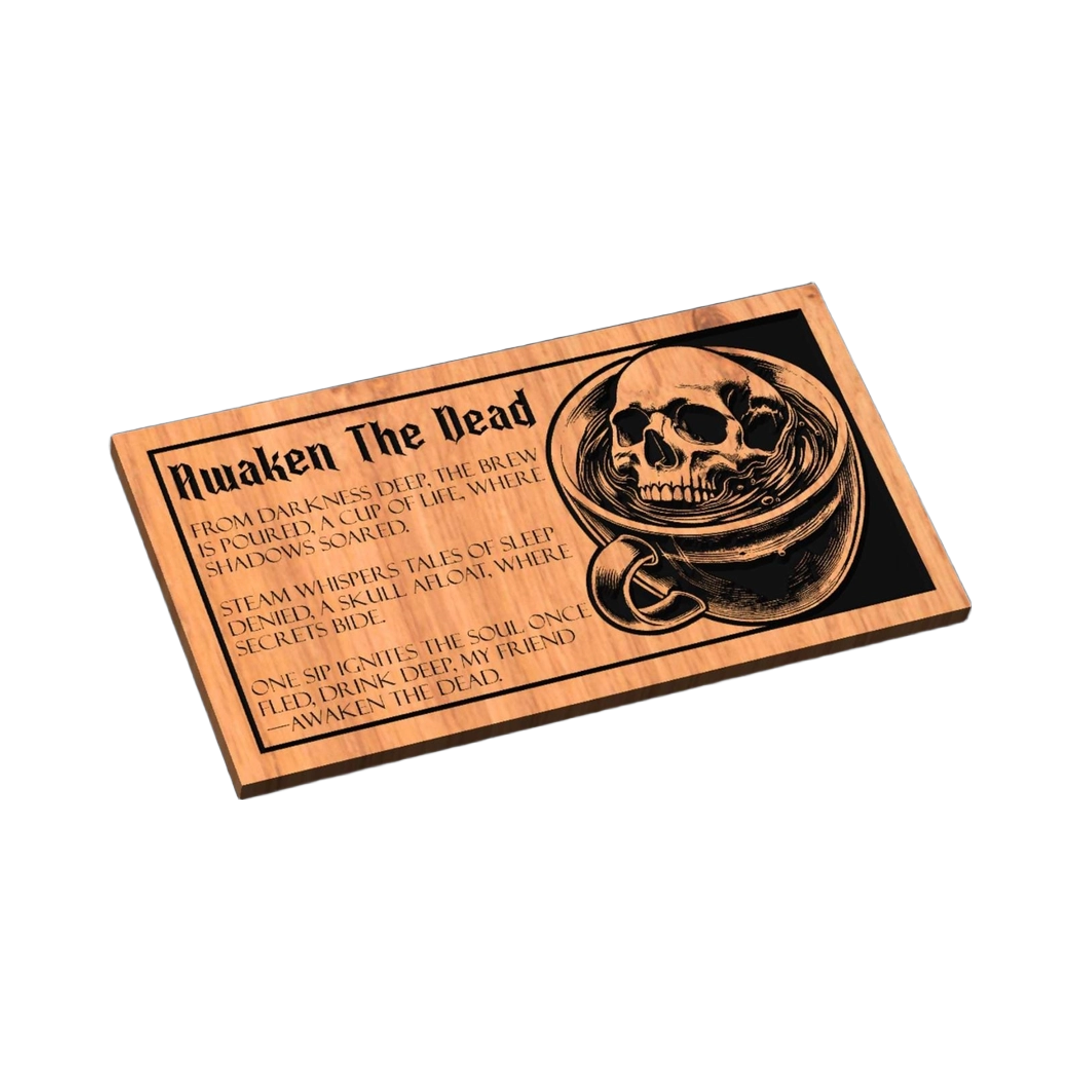 Awaken The Dead Sign SVG file for laser cutting and CNC routing, LightBurn and Vectric ready