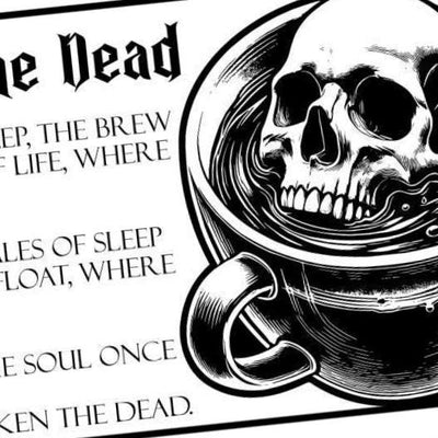 Awaken The Dead Sign detail view, ready for laser cutting and CNC routing