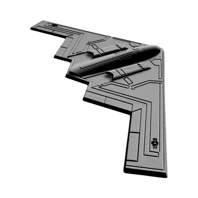 B-2 Stealth Bomber detail view, ready for 3D printing and CNC routing