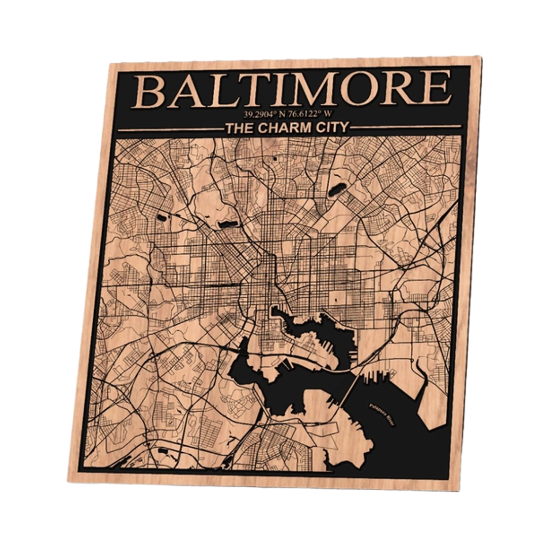 Baltimore Maryland City Map design preview, us states