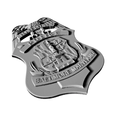 Baltimore Maryland Police Badge detail view, ready for digital crafting
