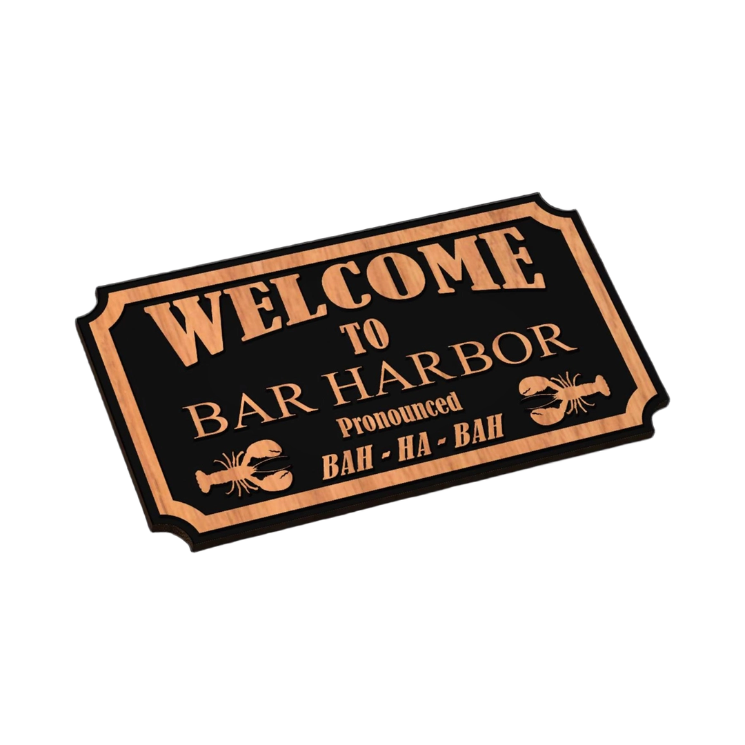 Bar Harbor Maine Welcome Sign SVG file for laser cutting and CNC routing, LightBurn and Vectric ready