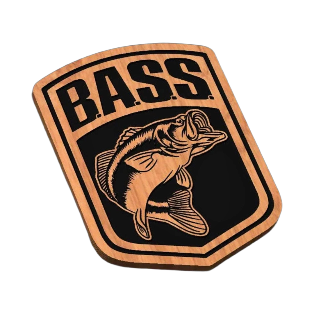Bass Fishing Patch SVG file for laser cutting and CNC routing, LightBurn and Vectric ready