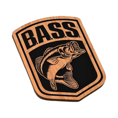 Bass Fishing Patch SVG file for laser cutting and CNC routing, LightBurn and Vectric ready