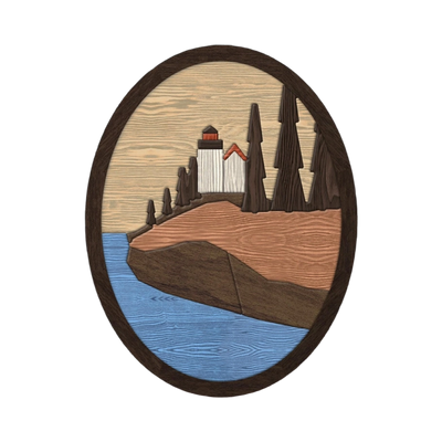 Bass Harbor Head Light Intarsia Pattern SVG file for digital crafting, LightBurn and Vectric ready