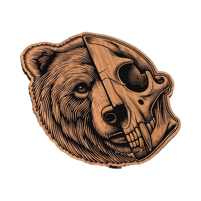 Bear Skull SVG file for laser cutting and CNC routing, LightBurn and Vectric ready