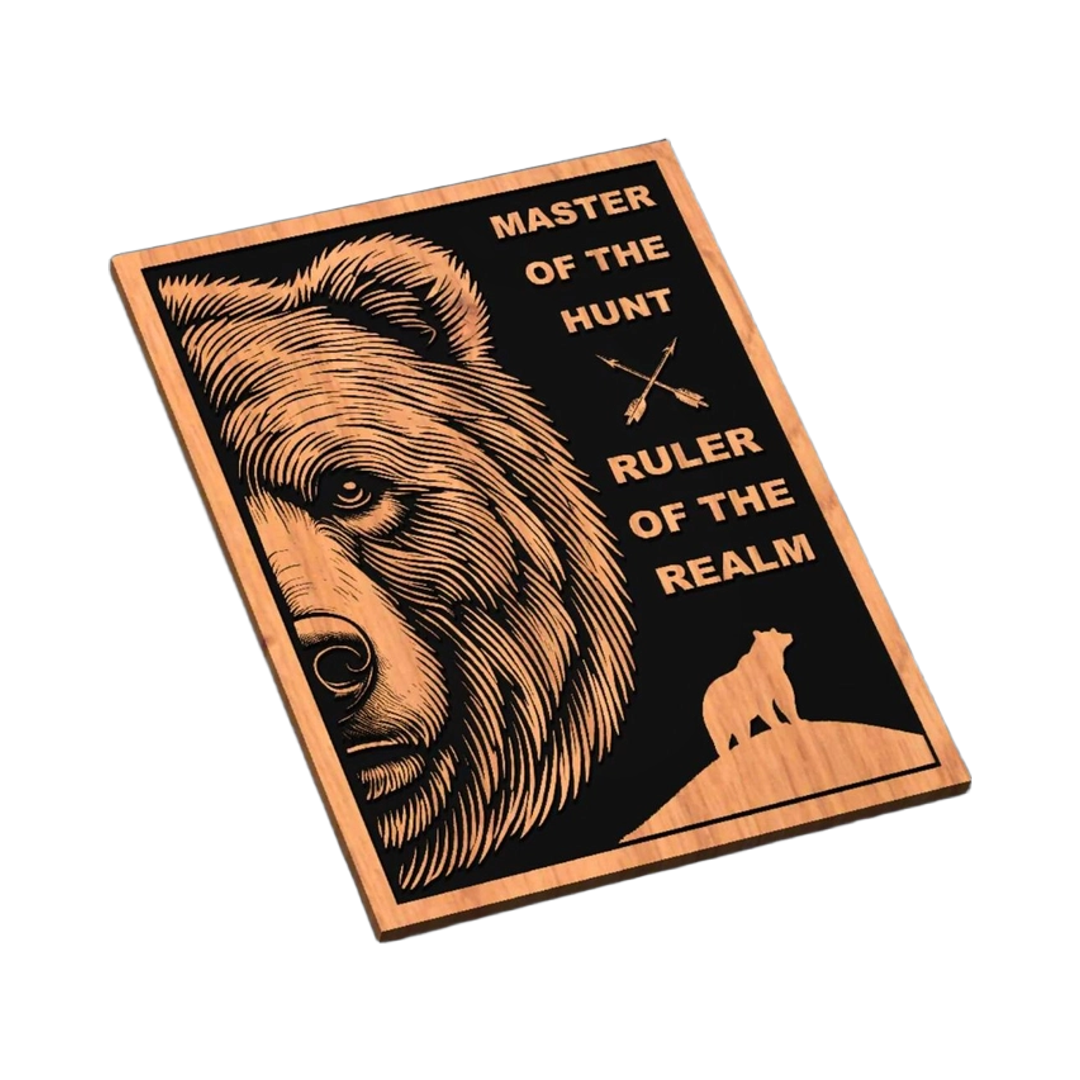 Bear Strength Sign SVG file for laser cutting and CNC routing, LightBurn and Vectric ready