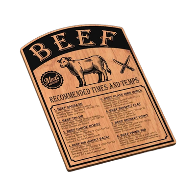 Beef Smoking Chart Design SVG file for laser cutting and CNC routing, LightBurn and Vectric ready