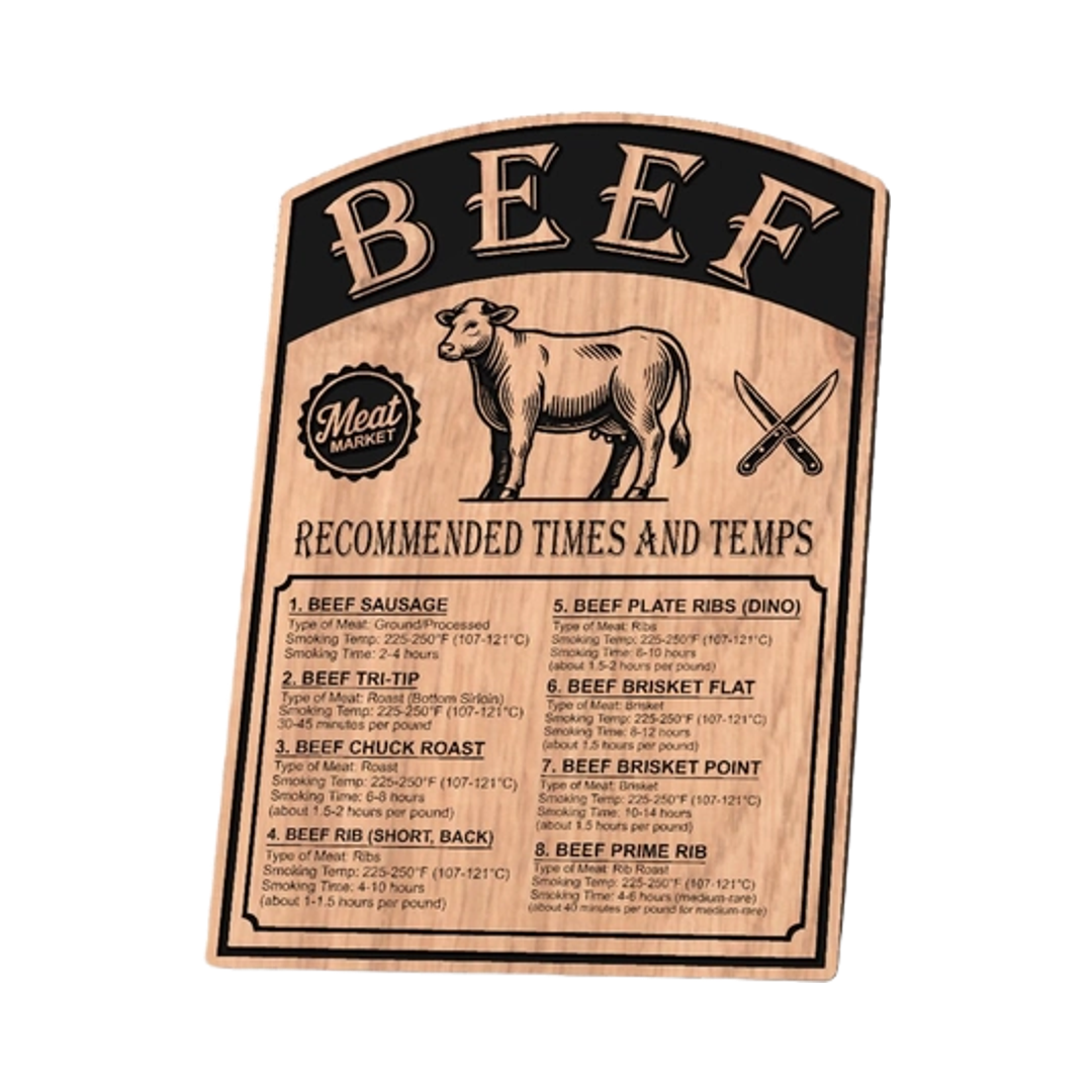 Beef Smoking Chart Design design preview, home, signs & decor