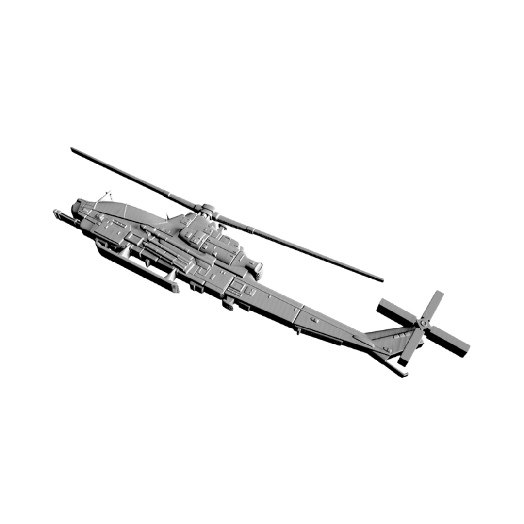 Bell AH-1Z Viper Helicopter detail view, ready for 3D printing and CNC routing