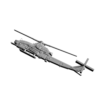 Bell AH-1Z Viper Helicopter detail view, ready for 3D printing and CNC routing