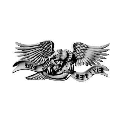 Bellamy Eagle - Live and Let Live STL file for 3D printing and CNC routing, LightBurn and Vectric ready