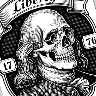 Ben Franklin Liberty Skull SVG file included with instant download
