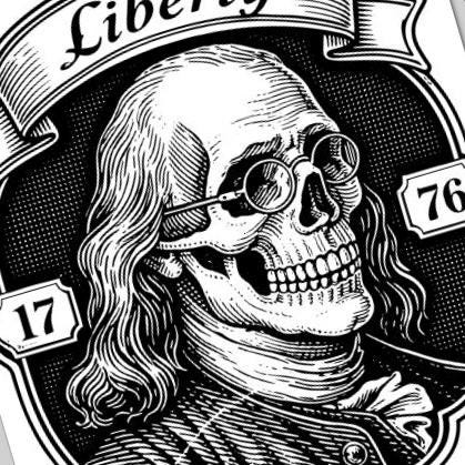 Ben Franklin Liberty Skull SVG file included with instant download