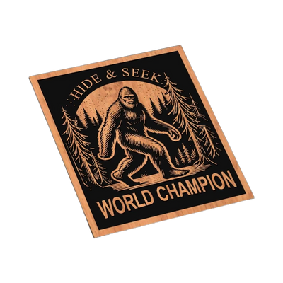 Bigfoot World Champion SVG file for laser cutting and CNC routing, LightBurn and Vectric ready