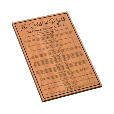 Bill of Rights SVG file for laser cutting and CNC routing, LightBurn and Vectric ready