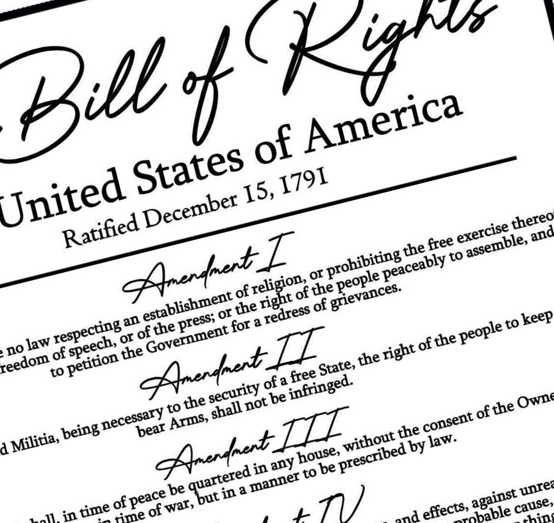Bill of Rights detail view, ready for laser cutting and CNC routing
