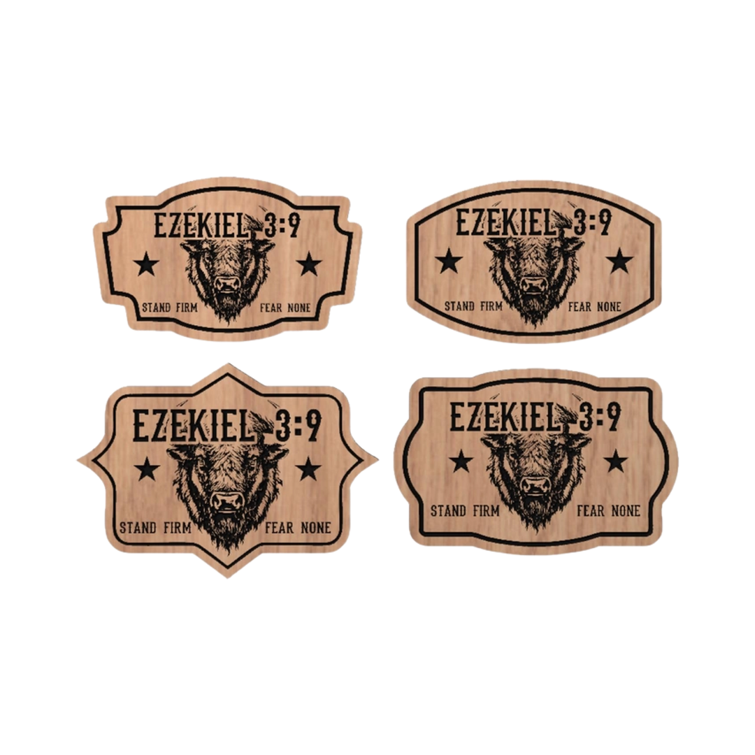 Ezekiel 3:9 Bison Bible Verse Bundle detail view, ready for laser cutting and CNC routing