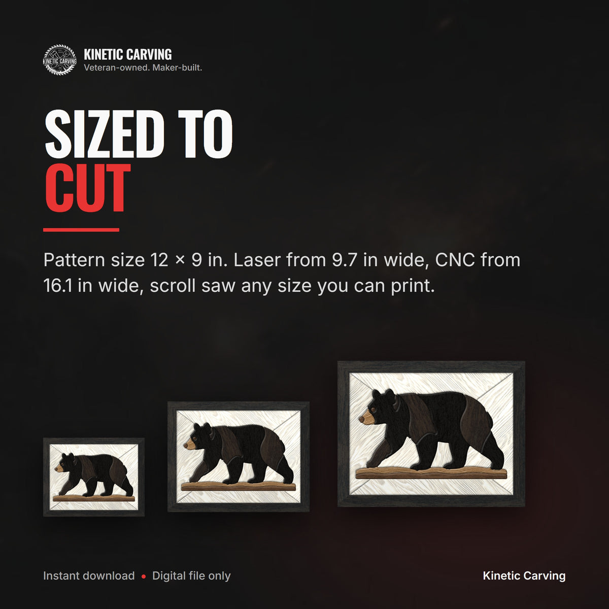 Black Bear Intarsia Pattern mockup, intarsia patterns