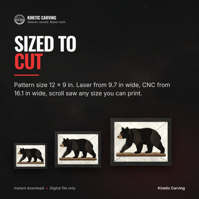 Black Bear Intarsia Pattern mockup, intarsia patterns