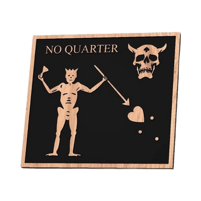 Blackbeard Pirate 'No Quarter' Logo design preview, skulls & skeletons