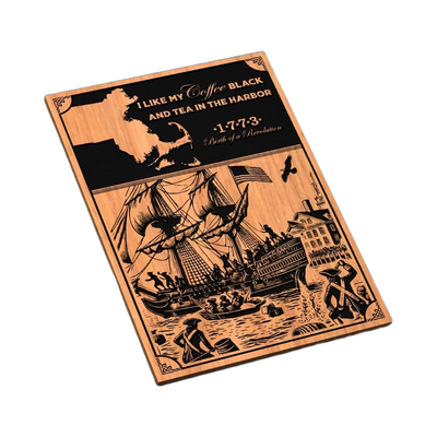 Boston Tea Party Sign SVG file for laser cutting and CNC routing, LightBurn and Vectric ready