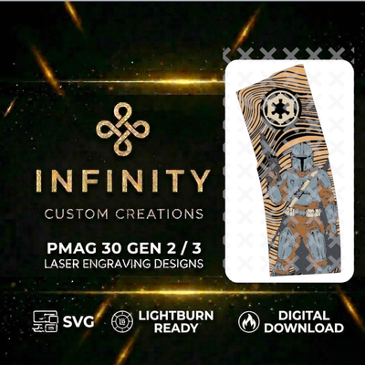 Bounty Hunter MAG Design SVG file for digital crafting, LightBurn and Vectric ready