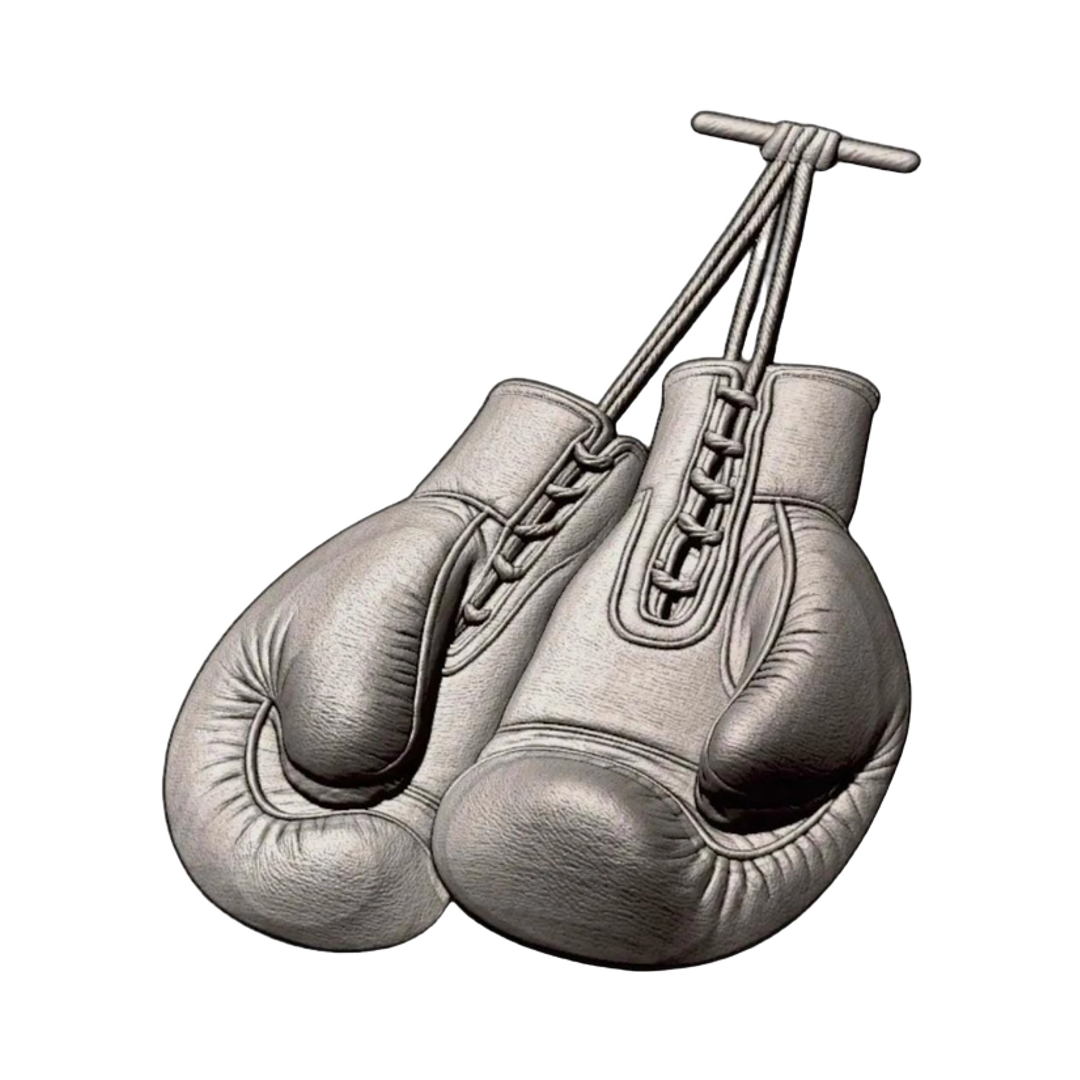 Boxing Gloves detail view, ready for 3D printing and CNC routing