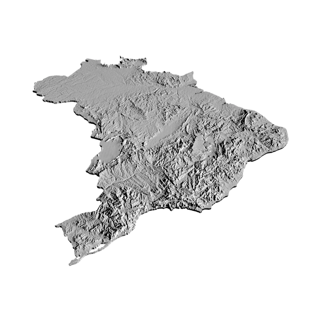 Brazil Terrain Map design preview, countries & world