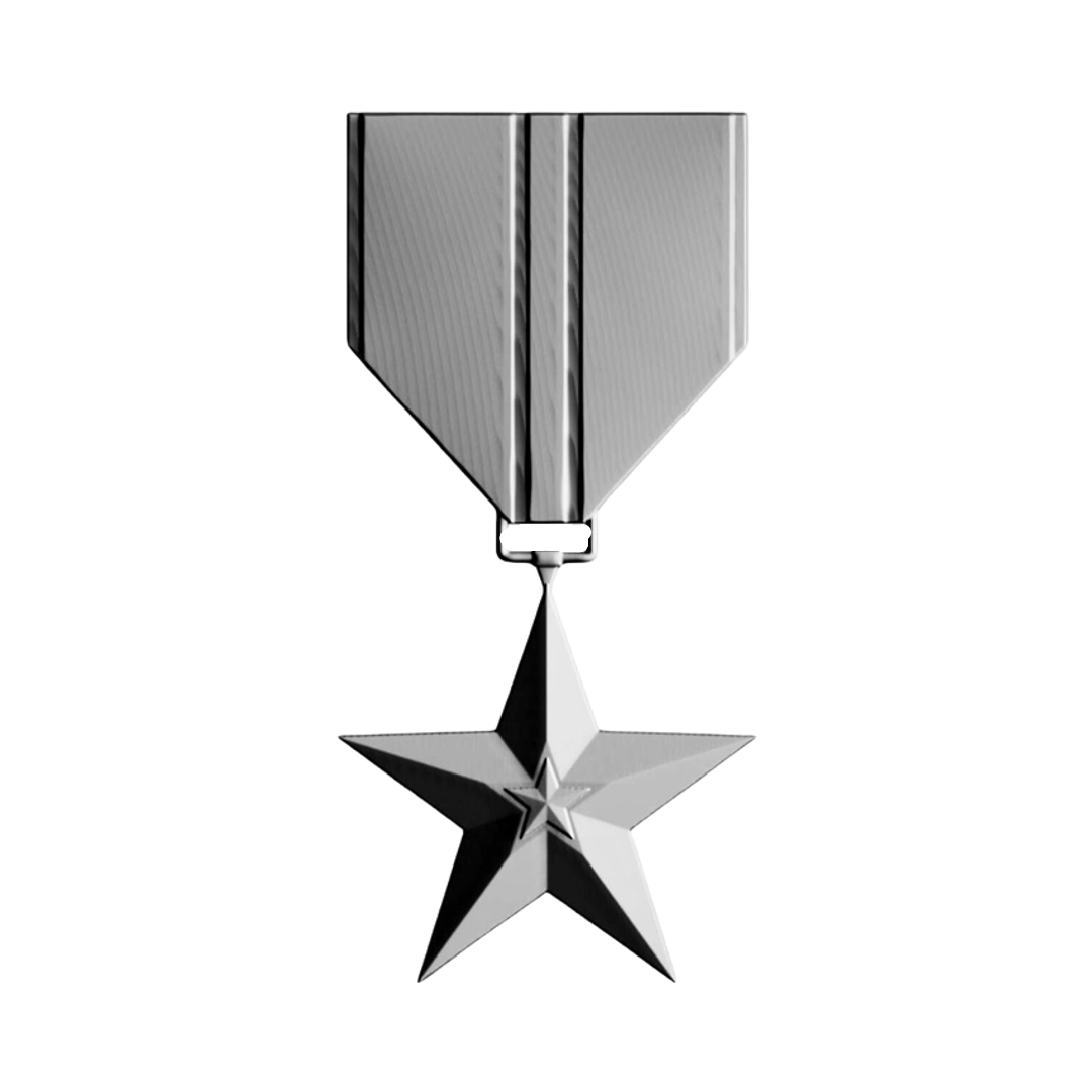 Bronze Star Military Award STL file for 3D printing and CNC routing, LightBurn and Vectric ready