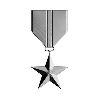 Bronze Star Military Award STL file for 3D printing and CNC routing, LightBurn and Vectric ready