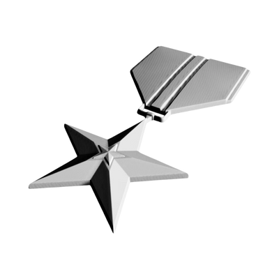 Bronze Star Military Award detail view, ready for 3D printing and CNC routing