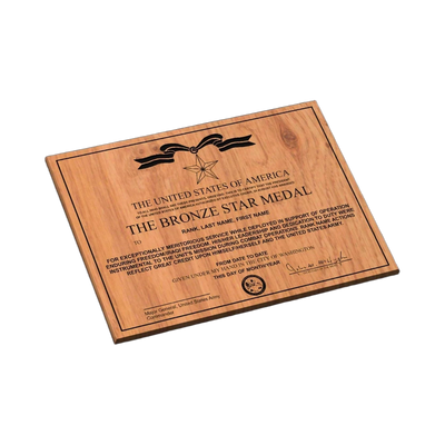 Bronze Star Military Award Plaque SVG file for laser cutting and CNC routing, LightBurn and Vectric ready