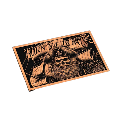 Burn The Boats Pirate SVG file for laser cutting and CNC routing, LightBurn and Vectric ready